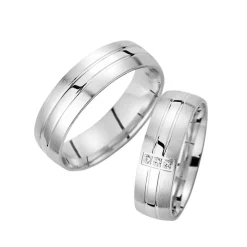 Eheringe Weißgold mit Diamanten Breite 6 mm WR0860