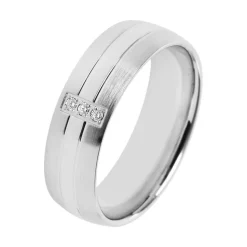 Eheringe Weißgold mit Diamanten Breite 6 mm WR0860