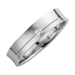 Eheringe Weißgold mit Diamant Breite 4,5 mm WR0769