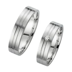 Eheringe Weißgold mit Diamant Breite 5 mm WR0831