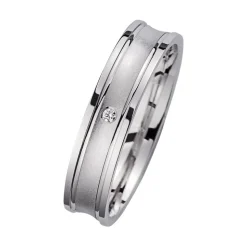 Eheringe Weißgold mit Diamant Breite 4,5 mm WR0961
