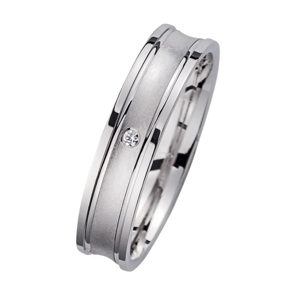 Eheringe Weißgold mit Diamant Breite 4,5 mm WR0961