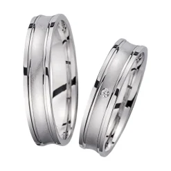 Eheringe Weißgold mit Diamant Breite 4,5 mm WR0961