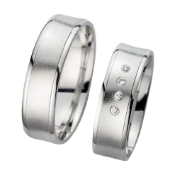 Eheringe Weißgold mit Diamanten Breite 6 mm WR0936