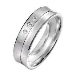 Eheringe Weißgold mit Diamanten Breite 5,5 mm WR0952