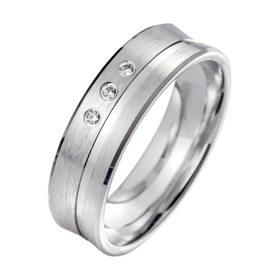 Eheringe Weißgold mit Diamanten Breite 5,5 mm WR0952