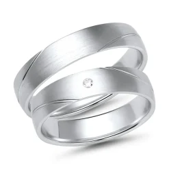 Eheringe Weißgold mit Diamant Breite 4,5 mm WR0763