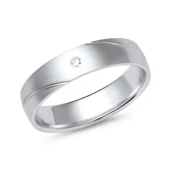 Eheringe Weißgold mit Diamant Breite 4,5 mm WR0763