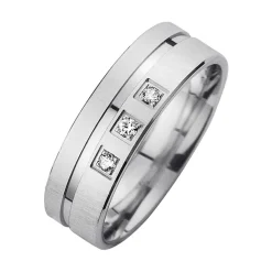 Eheringe Weißgold mit Diamanten Breite 6 mm WR0944
