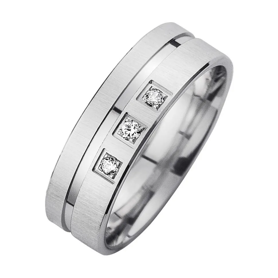 Eheringe Weißgold mit Diamanten Breite 6 mm WR0944