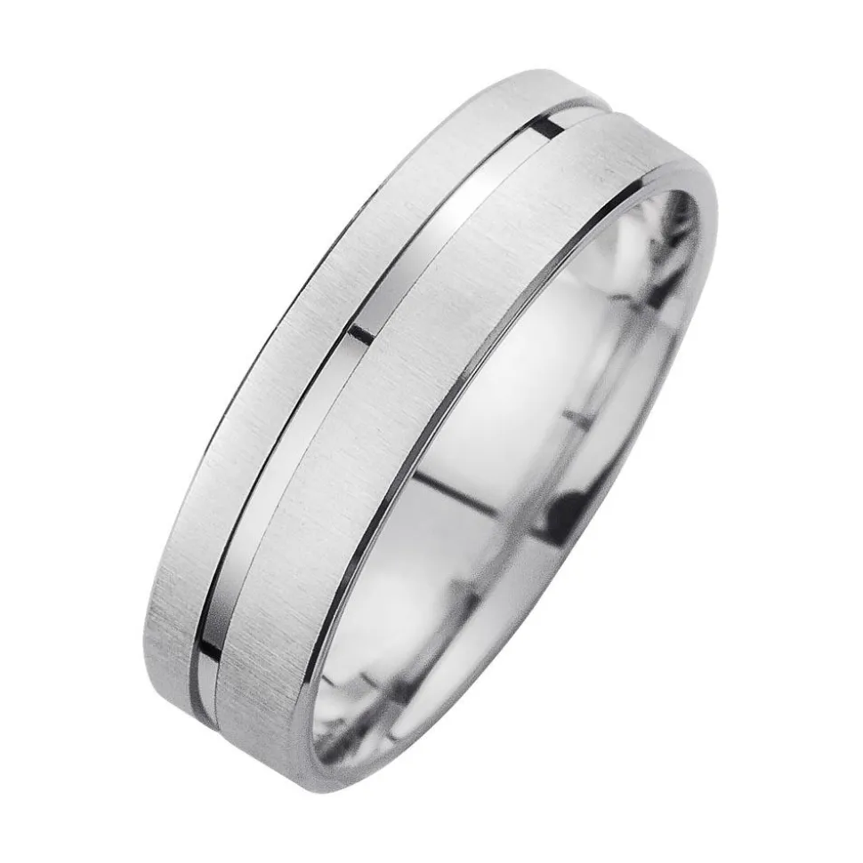 Eheringe Weißgold mit Diamanten Breite 6 mm WR0944