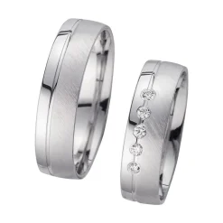 Eheringe Weißgold mit Diamanten Breite 5,5 mm WR0946