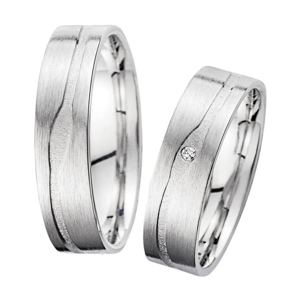 Eheringe Weißgold mit Diamant Breite 5,5 mm WR0908