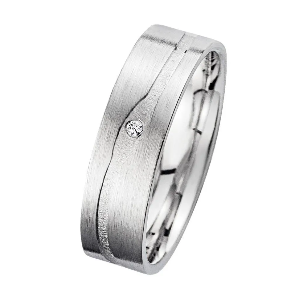 Eheringe Weißgold mit Diamant Breite 5,5 mm WR0908