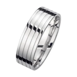 Eheringe Weißgold mit Diamanten Breite 7 mm WR0902