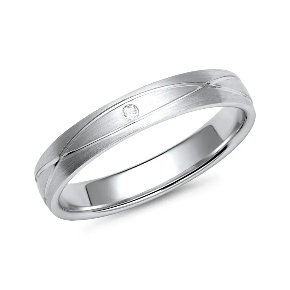 Eheringe Weißgold mit Diamant Breite 3,5 mm WR0771