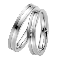 Eheringe Weißgold 4mm 39403