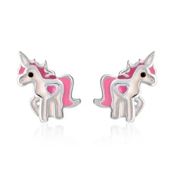 Einhorn Ohrstecker für Mädchen aus 925er Silber KE0156
