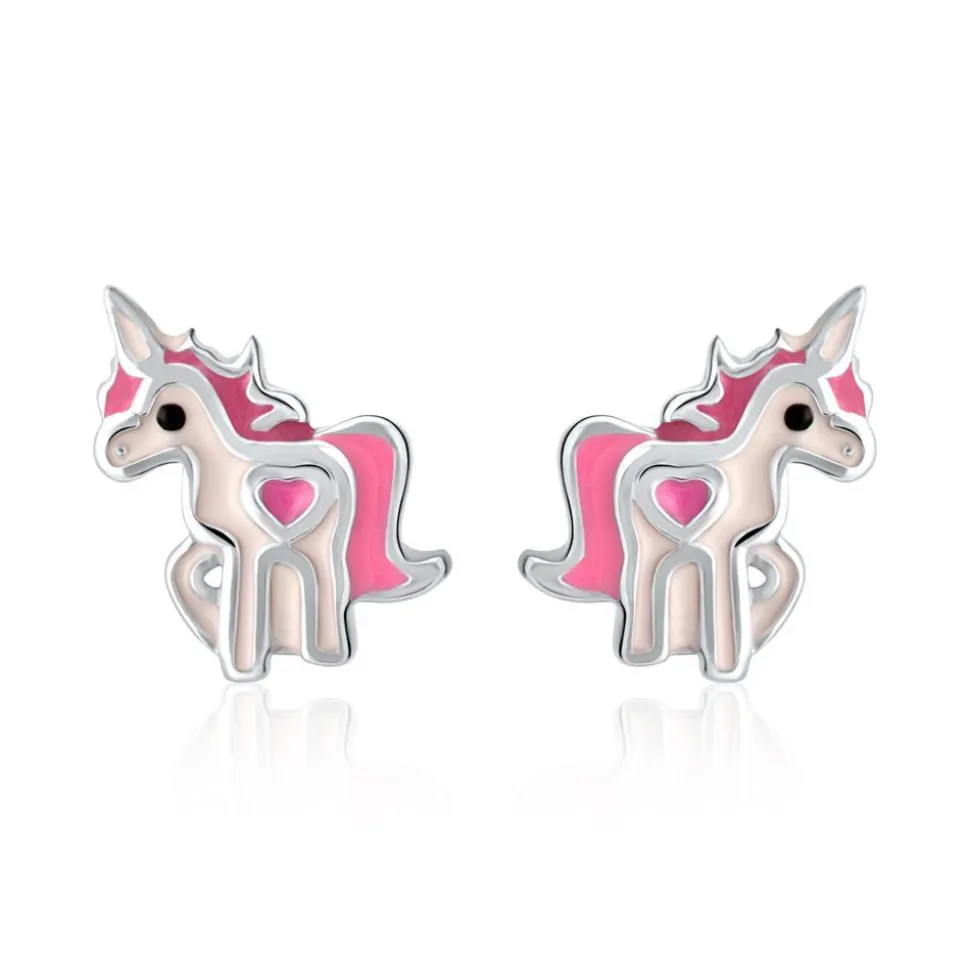 Einhorn Ohrstecker für Mädchen aus 925er Silber KE0156