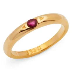 333er Gelbgold Taufkette poliert Rubin KTR0016SLK