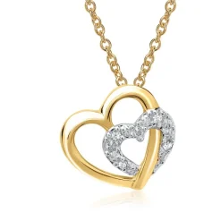 585er Gelbgoldkette Herzen 4 Diamanten DP0115SLK