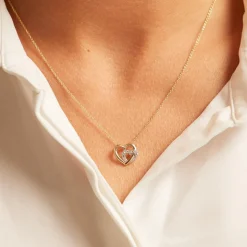 585er Gelbgoldkette Herzen 4 Diamanten DP0115SLK