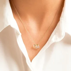 585er Gelbgoldkette Herzen 4 Diamanten DP0115SLK