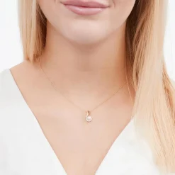 585er Gelbgold-Kette Perle 5 Diamanten DP0093SLK