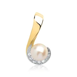 585er Gelbgold-Kette Perle 5 Diamanten DP0093SLK