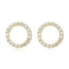 750er Gelbgold-Ohrringe Kreis 38 Diamanten BDE0005-18KG