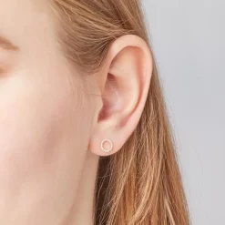 750er Gelbgold-Ohrringe Kreis 38 Diamanten BDE0005-18KG