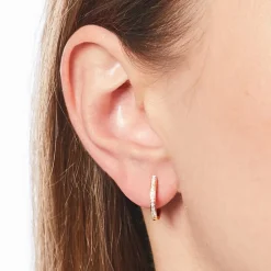 585er Gold Creolen mit Diamanten BDE0010-14KG