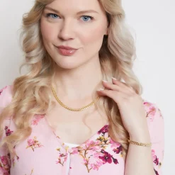 585er Gold Panzerarmband, 6 mm breit BIN1145-14KGSL