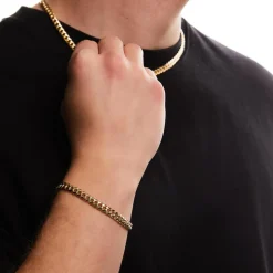 585er Gold Panzerarmband, 6 mm breit BIN1145-14KGSL