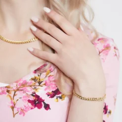 585er Gold Panzerarmband, 6 mm breit BIN1145-14KGSL