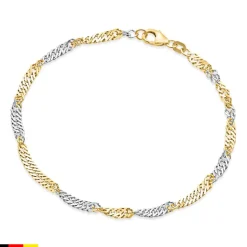 585er Gold Singapurarmband in 2,9 mm Breite, bicolor BIN1159-14KGSL