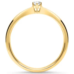 585er Gold Solitärring mit Brillant 0,10 ct., lab-grown VR0134-LSL