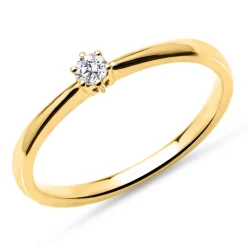 585er Gold Solitärring mit Brillant 0,10 ct., lab-grown VR0134-LSL