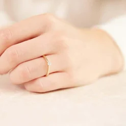 585er Gold Solitärring mit Brillant 0,10 ct., lab-grown VR0134-LSL