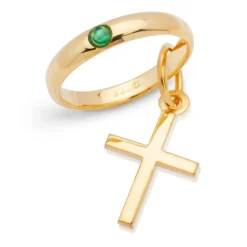 333er Gold Taufkette mit Kreuz Smaragd KTR0029SLK