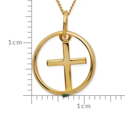 333er Gold Taufkette mit Kreuz Smaragd KTR0029SLK