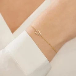 585er Goldarmband Kreisdesign mit Diamanten BDB0010-14KGSL