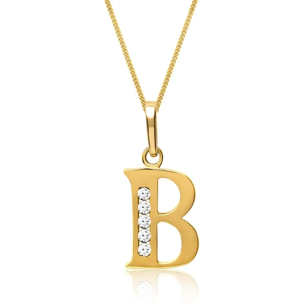 333er Goldkette Buchstabe B mit Zirkonia GP0133SLK