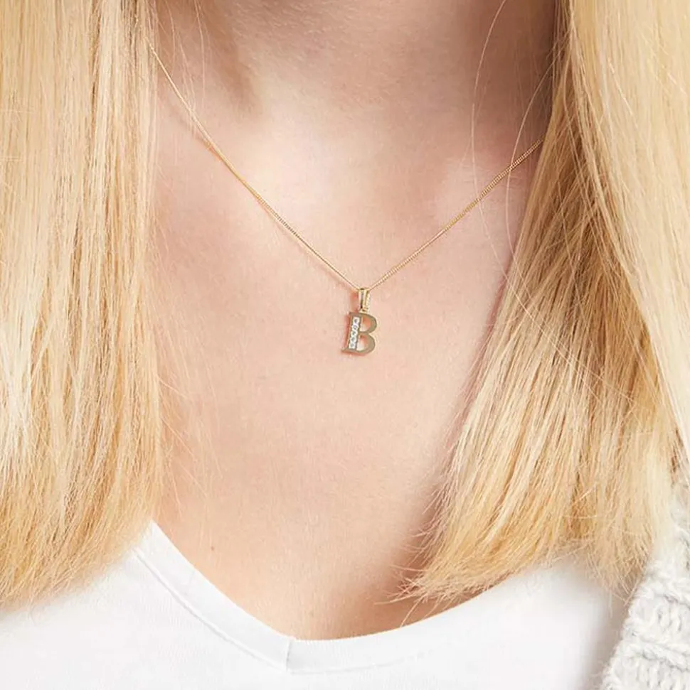333er Goldkette Buchstabe B mit Zirkonia GP0133SLK