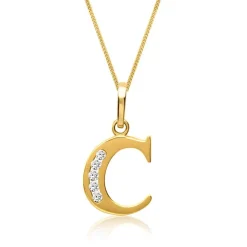 333er Goldkette Buchstabe C mit Zirkonia GP0134SLK