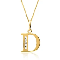 333er Goldkette Buchstabe D mit Zirkonia GP0135SLK