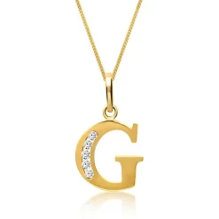 333er Goldkette Buchstabe G mit Zirkonia GP0138SLK