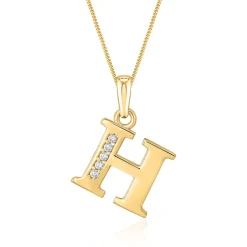 333er Goldkette Buchstabe H mit Zirkonia GP0139SLK