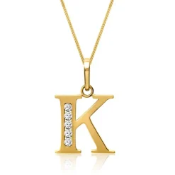 333er Goldkette Buchstabe K mit Zirkonia GP0142SLK