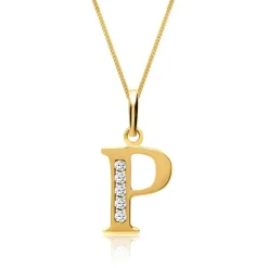 333er Goldkette Buchstabe P mit Zirkonia GP0147SLK